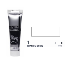 Білила титанові темперна фарба, 100 мл., 01 Tempera one Renesans