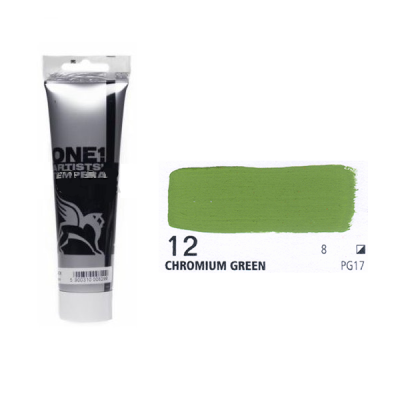 Фарба темперна Зелена хром, 100 мл. № 12 Renesans
