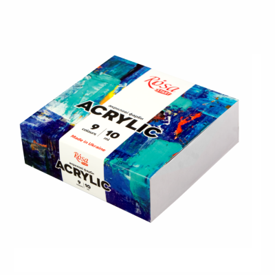 Акрилові фарби, набір 9x10 мл., ROSA COLOR