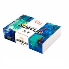 Набір акрилових фарб, 12 кольорів по 10 мл., COLOR ROSA START Набір акрилових фарб, 12 кольорів по 10 мл., COLOR ROSA START