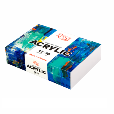 Акрилові фарби, набір 12x10 мл., ROSA COLOR