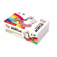 Набор акриловых красок, 6 цветов по 10 мл., Unicorn ROSA START