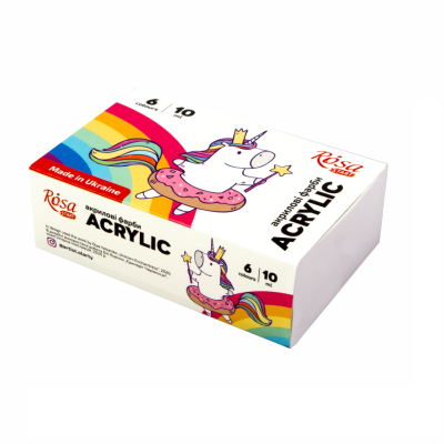 Акрилові фарби, набір 6x10 мл., ROSA Unicorn
