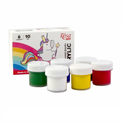 Акрилові фарби, набір 6x10 мл., ROSA Unicorn