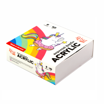 Акрилові фарби, набір 9x10 мл., ROSA Unicorn