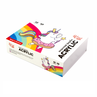 Акрилові фарби, набір 12x10мл., ROSA Unicorn