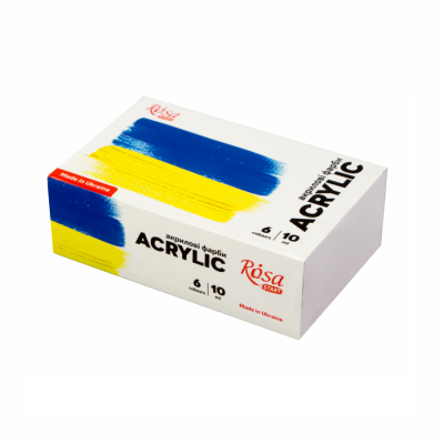 Акрилові фарби, набір 6x10 мл., ROSA Ukraine