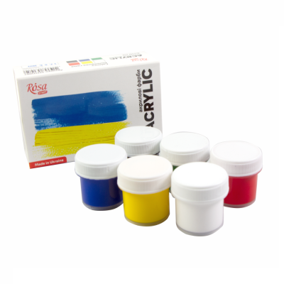 Акрилові фарби, набір 6x10 мл., ROSA Ukraine