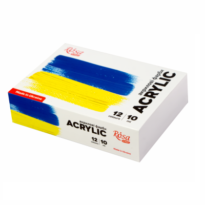 Акрилові фарби, набір 12x10 мл., ROSA Ukraine