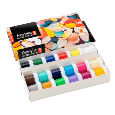 Акрилові фарби, набір 18*10 мл. Артео 12006