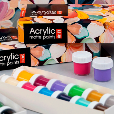 Акрилові фарби, набір 18*10 мл. Артео 12006