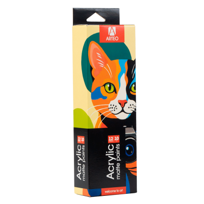 Акрилові фарби художні, набір 12*10 мл. Артео 12008