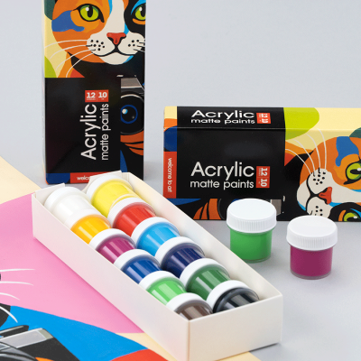 Акрилові фарби художні, набір 12*10 мл. Артео 12008