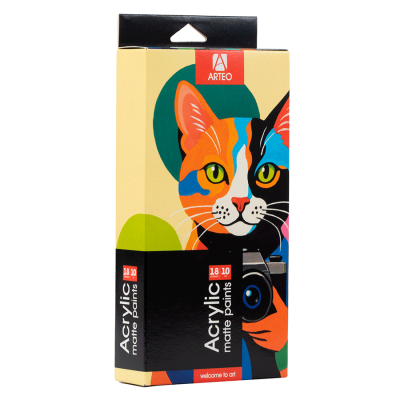 Акрилові фарби, набір 18*10 мл. Артео 12009