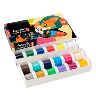 Акрилові фарби, набір 18*10 мл. Артео 12009