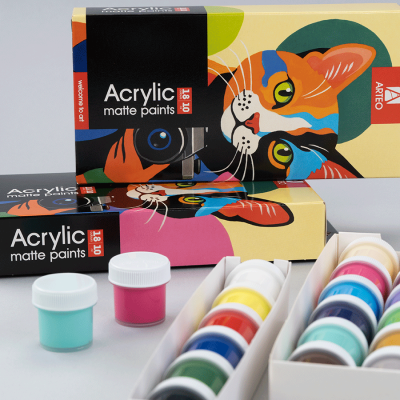 Акрилові фарби, набір 18*10 мл. Артео 12009