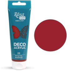 Бордова акрилова фарба для декору, 75 мл., 22 ROSA Talent