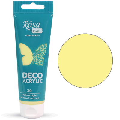 Фарба акрилова Жовта світла 75 мл., Rosa 322230