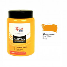 Жовта темна акрилова фарба, 400 мл., ROSA Studio