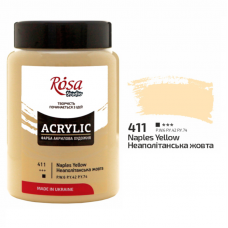 Неаполітанська жовта акрилова фарба, 400 мл., ROSA Studio
