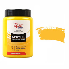 Жовта середня акрилова фарба, 400 мл., 433 ROSA Studio