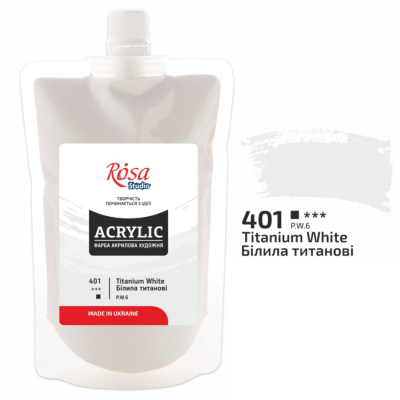 Фарба акрилова Білила титанові Роса 200мл