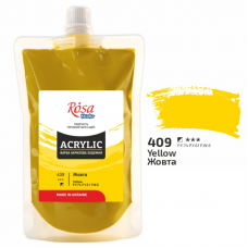 Жовта акрилова фарба, 200 мл., ROSA Studio