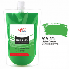 Зеленая светлая акриловая краска, 200 мл., ROSA Studio