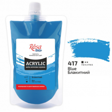 Блакитна акрилова фарба, 200 мл., ROSA Studio