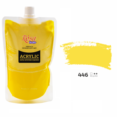 Фарба акрилова Жовта сві. 200 мл., Rosa 323200446