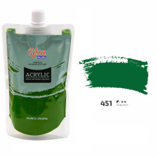 Зелена травяна акрилова фарба, 200 мл., 451 ROSA Studio