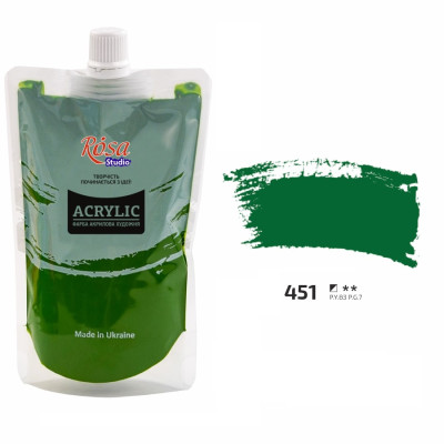 Фарба акрилова Зелена т. 200 мл., Rosa 323200451