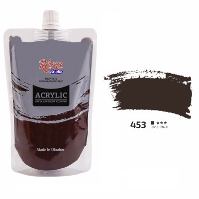 Фарба акрилова Коричнева 200 мл., Rosa 323200453