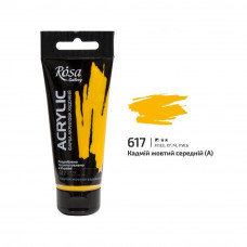 Кадмій жовтий середній акрилова фарба, 60 мл., ROSA Gallery