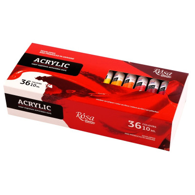 Акрилові фарби, 36 шт. по 10 мл., Rosa 9074776