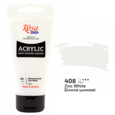 Білила цинкові акрилова фарба, 75 мл., 408 ROSA Studio