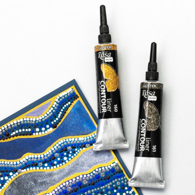 Акриловый контур Серебряные блестки, 20 мл., Роса