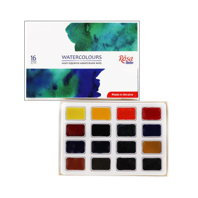Акварельні фарби Роса 16 кольорів 340204