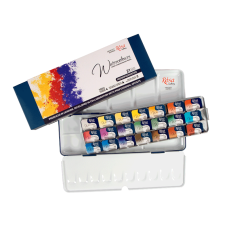 Набор акварельных красок, 21 цвет в металлическом пенале, кюветы, "Мonopigmented" ROSA Gallery 3403221 Набор акварельных красок, 21 цвет в металлическом пенале, кюветы, "Мonopigmented" ROSA Gallery 3403221