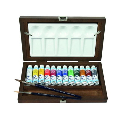 Набір акварельних фарб, 12 кольорів в тубах по 10 мл., в дерев'яному пеналі, Van Gogh Royal Talens