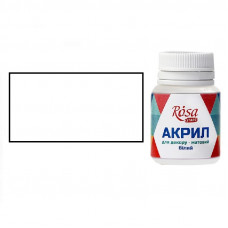 Білий, акрил для декору, 20 мл, ROSA Talent Білий, акрил для декору, 20 мл, ROSA Talent