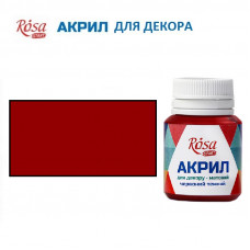 Красный темный матовый акрил для декора, 20 мл., ROSA Talent