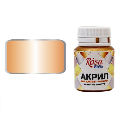 Античне золото металік, акрил для декору, 20 мл, ROSA Talent