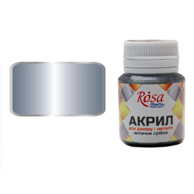 Античне срібло, акрил для декору, 20 мл, ROSA Talent