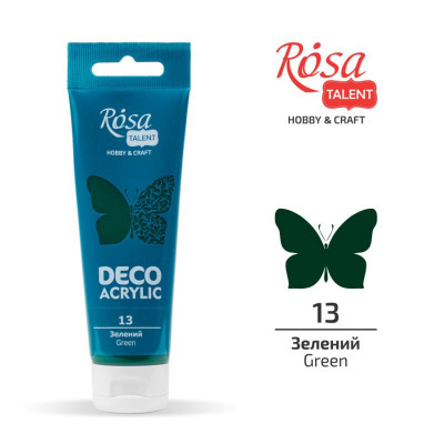 Зелений, матовий, Акрил для декору, 75 мл, ROSA Talent