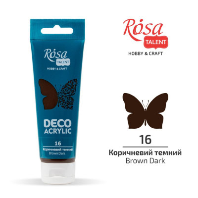 Коричневый темный матовый акрил для декора, 75 мл., ROSA Talent