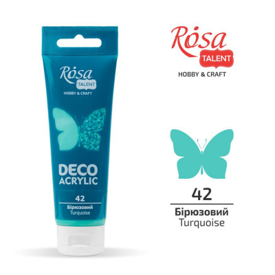 Бірюзовий, матовий, Акрил для декору, 75 мл, ROSA Talent Бірюзовий, матовий, Акрил для декору, 75 мл, ROSA Talent