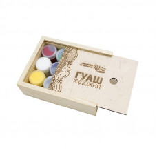 Набір гуашевих фарб, 12 кольорів по 20 мл., в дерев'яному пеналі, ROSA Studio 221545