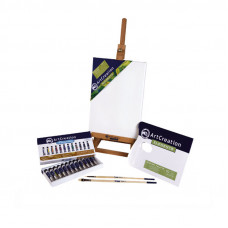 Набір олійних фарб, Combiset, 12*12мл, мольберт, полотно 24х30, пензлі - 2шт, паперова палітра – 10 арк., ArtCreation Royal Talens Набір олійних фарб, Combiset, 12*12мл, мольберт, полотно 24х30, пензлі - 2шт, паперова палітра – 10 арк., ArtCreation Royal Talens