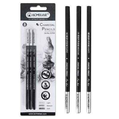 Угольные карандаши, 3 шт. разной жесткости 43704